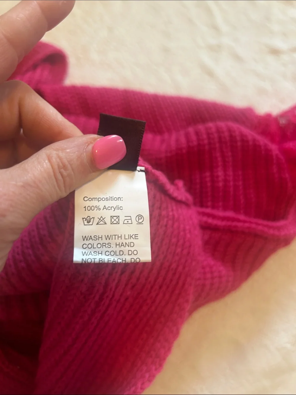 NWOT Twist Back Reversible Sweater Lace Sleeves - Hot Pink, size S